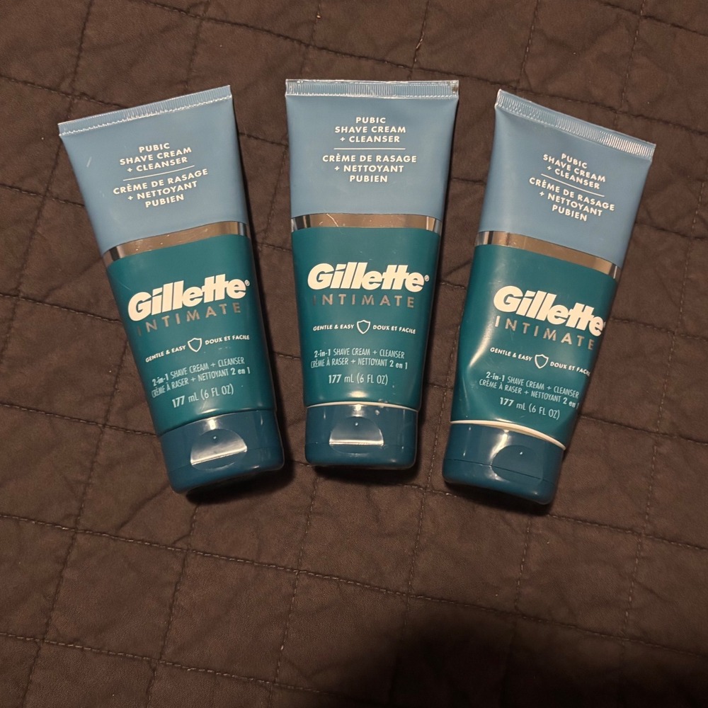 Gillette Intimate Shave Cream + Cleanser 2 in 1, 3 Tubes 177 ml‎ (6 fl oz)